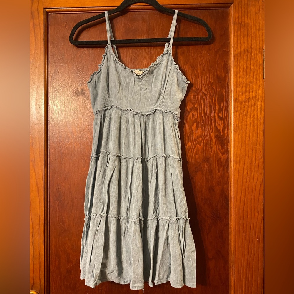 Chic Light Blue Tiered Dress